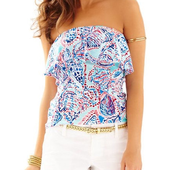 Lilly Pulitzer Tops - Lilly Pulitzer Wiley Ruffle Tube Top Strapless